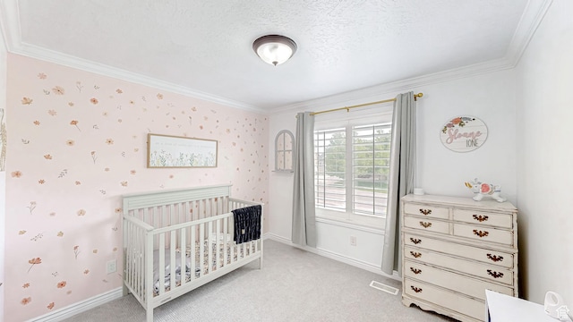 645 Stonebrook Ln, Santaquin, UT 84655 - bedroom with crown molding, light colored carpet, and a nursery area