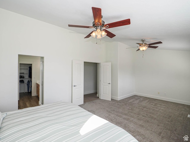 373 N Willow Haven Ave, Lehi, UT 84043 - unfurnished bedroom with carpet floors, ceiling fan, and high vaulted ceiling