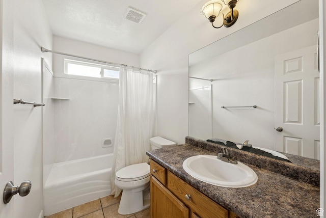 1884 E Shepard Ln, Lake Point, UT 84074 - full bath with vanity, shower / tub combo with curtain, and tile patterned flooring