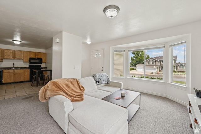1884 E Shepard Ln, Lake Point, UT 84074 - living room with light carpet and baseboards