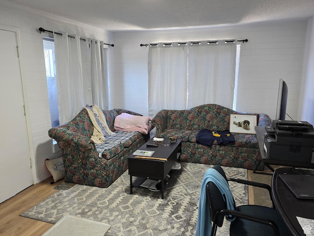 1134 W Illinois Ave S, Salt Lake City, UT 84104 - living room featuring wood finished floors and a textured ceiling