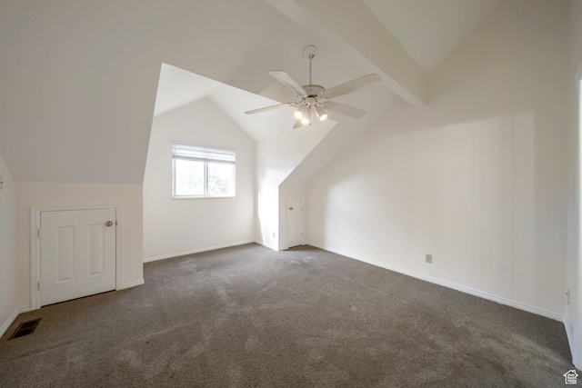527 Applewood Dr, Bountiful, UT 84010 - bonus room featuring vaulted ceiling, carpet floors, and a ceiling fan
