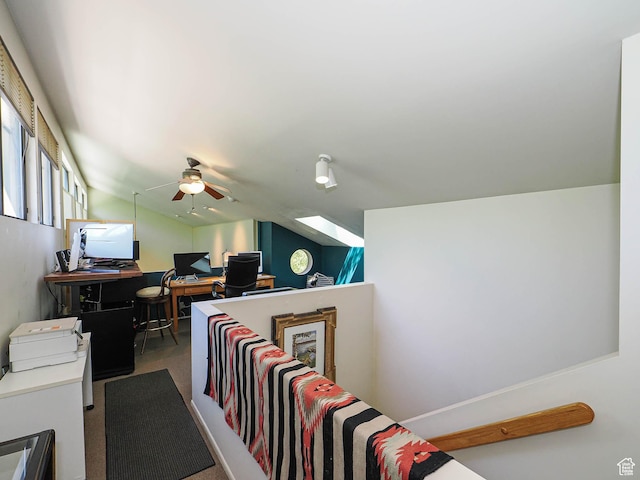 3348 E Splendor Cir, Holladay, UT 84124 - carpeted office with a ceiling fan and lofted ceiling