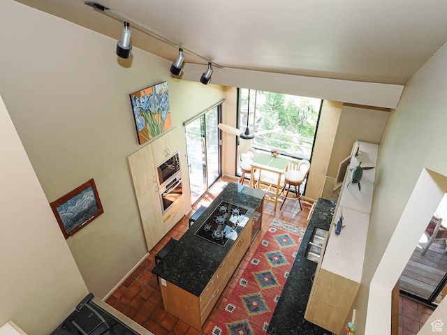 3348 E Splendor Cir, Holladay, UT 84124 - tiled living area with rail lighting