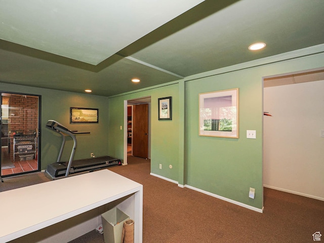 3348 E Splendor Cir, Holladay, UT 84124 - office with recessed lighting and dark colored carpet