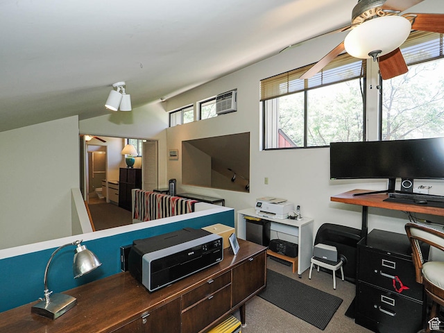 3348 E Splendor Cir, Holladay, UT 84124 - office area with ceiling fan and a wall mounted AC