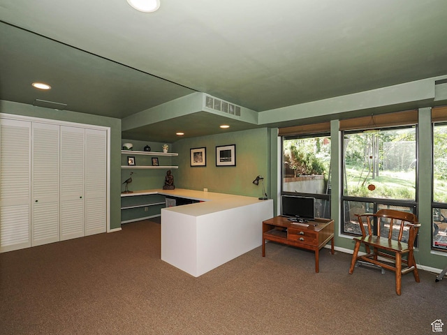 3348 E Splendor Cir, Holladay, UT 84124 - office area with dark carpet, plenty of natural light, and recessed lighting