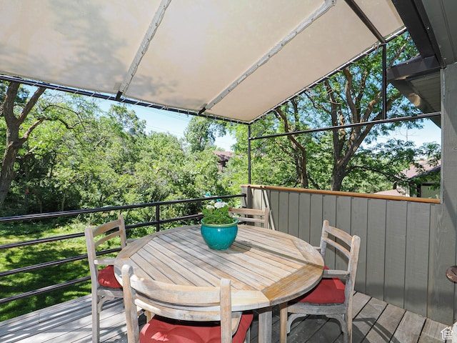 3348 E Splendor Cir, Holladay, UT 84124 - deck with outdoor dining area and view of wooded area