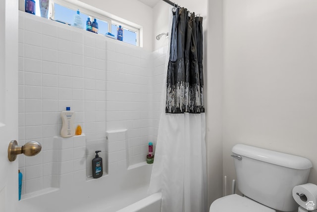 5453 W Mayflower St, West Jordan, UT 84081 - bathroom with shower / tub combo with curtain and toilet