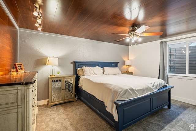 174 W Dawson St, Layton, UT 84041 - carpeted bedroom featuring wooden ceiling and a ceiling fan
