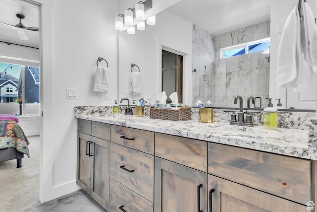 2456 W Maple St, Mapleton, UT 84664 - bathroom with double vanity and a shower stall