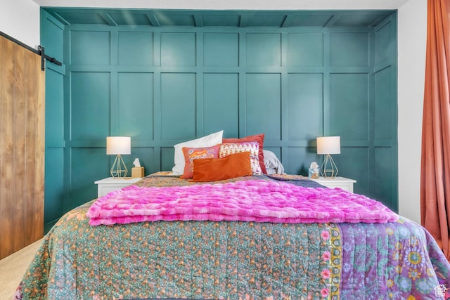 2456 W Maple St, Mapleton, UT 84664 - bedroom with a decorative wall and a barn door
