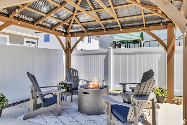 2456 W Maple St, Mapleton, UT 84664 - view of patio / terrace featuring a gazebo and a fire pit