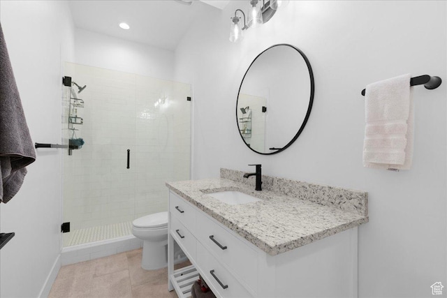 469 N 1360 E Unit 13, Tooele, UT 84074 - full bath featuring vanity, a shower stall, tile patterned flooring, and recessed lighting