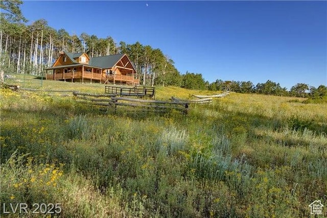 1458 W 6400 S, Parowan, UT 84761 - rear view of house with a deck and a view of countryside