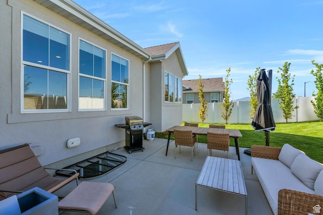 2739 N 3550 W, Lehi, UT 84043 - view of patio / terrace with outdoor dining area, an outdoor living space, and area for grilling