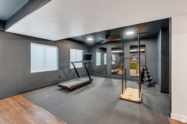 2739 N 3550 W, Lehi, UT 84043 - workout area with ceiling fan, recessed lighting, and wood finished floors
