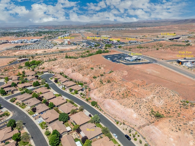 960 N Catalpa Dr, Washington, UT 84780 - aerial overview of property's location with a mountain backdrop