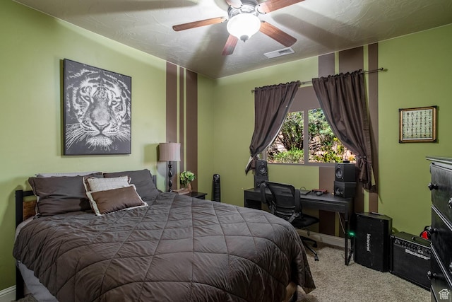 960 N Catalpa Dr, Washington, UT 84780 - bedroom featuring carpet floors, ceiling fan, and an office area