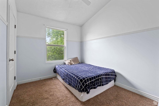 3364 E Dornock Dr, Eagle Mountain, UT 84005 - bedroom with carpet, lofted ceiling, and ceiling fan