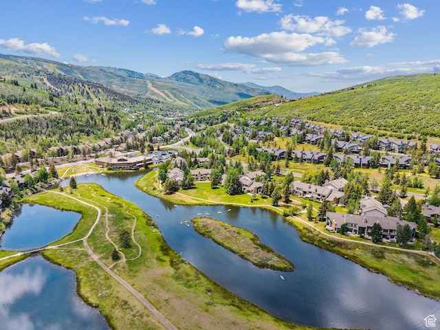 1582 Deer Valley Dr N, Park City, UT 84060 - aerial view of property's location featuring nearby suburban area and a water and mountain view