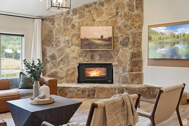 1582 Deer Valley Dr N, Park City, UT 84060 - living room featuring wood finished floors and a fireplace