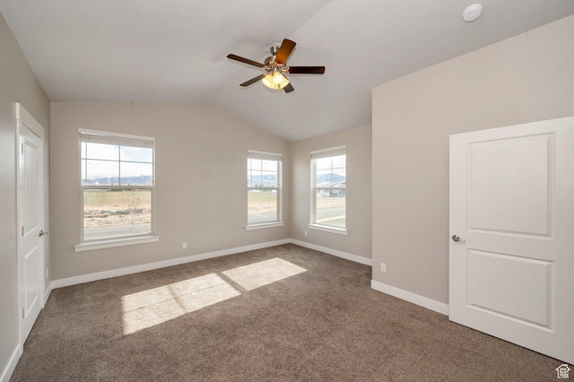 1128 S 820 E Unit 1303, Heber City, UT 84032 - unfurnished bedroom featuring carpet flooring, lofted ceiling, and ceiling fan