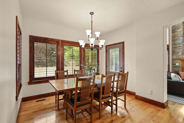 4048 W Ivy Ave, Mountain Green, UT 84050 - dining area with light wood-style floors and a chandelier