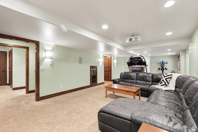 4048 W Ivy Ave, Mountain Green, UT 84050 - living area featuring light carpet and recessed lighting