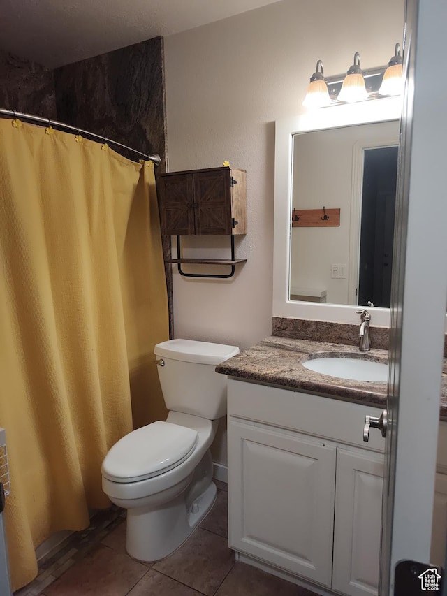 2054 E 140 S, St George, UT 84790 - bathroom featuring vanity, tile patterned floors, and curtained shower