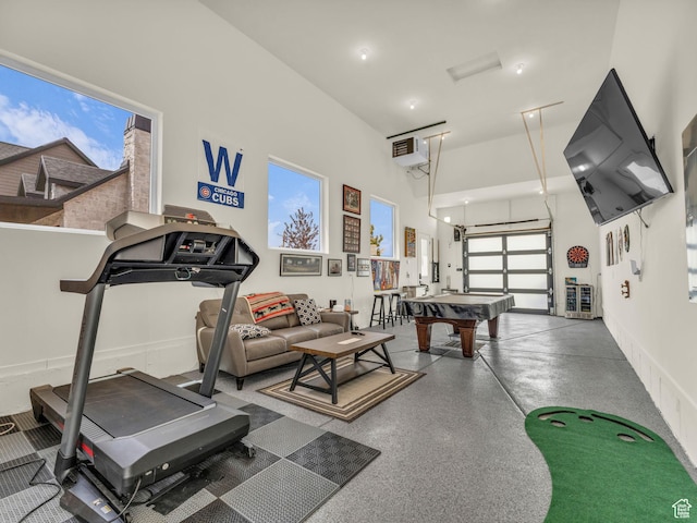 943 Hart Loop, Francis, UT 84036 - workout room with a towering ceiling and pool table