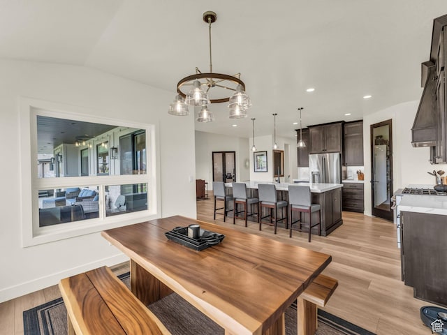 943 Hart Loop, Francis, UT 84036 - dining room featuring light wood-type flooring, a chandelier, and recessed lighting