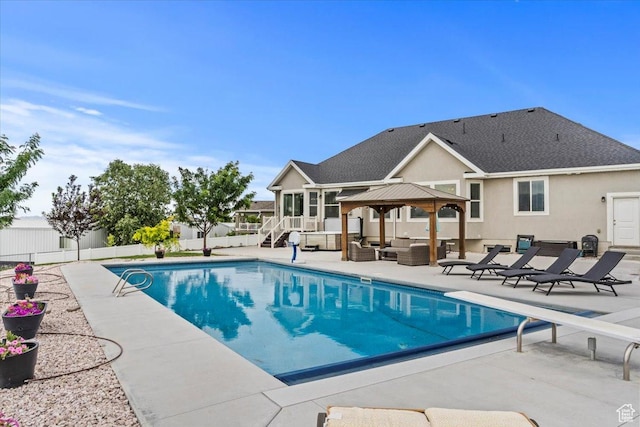 1820 W 950 N, Layton, UT 84041 - view of pool featuring an outdoor hangout area, a gazebo, a patio, and stairway