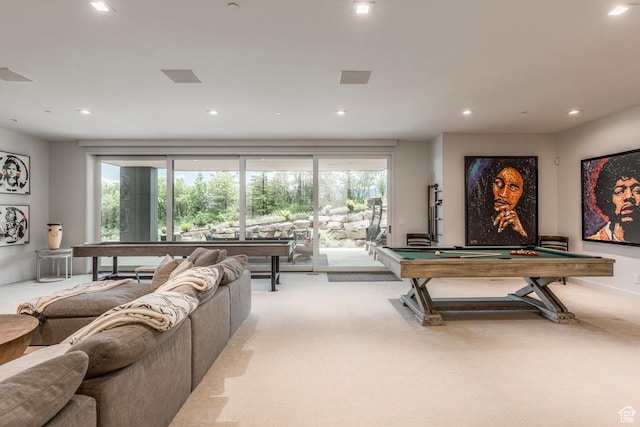 1433 Snow Berry St, Park City, UT 84098 - game room with pool table, light carpet, and recessed lighting