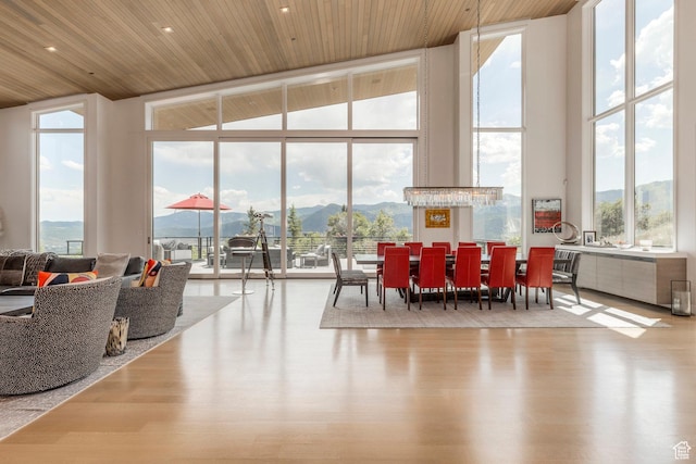 1433 Snow Berry St, Park City, UT 84098 - community lobby featuring floor to ceiling windows, a mountain view, a high ceiling, and wooden ceiling