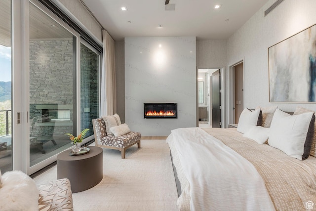 1433 Snow Berry St, Park City, UT 84098 - bedroom featuring a high end fireplace and access to exterior