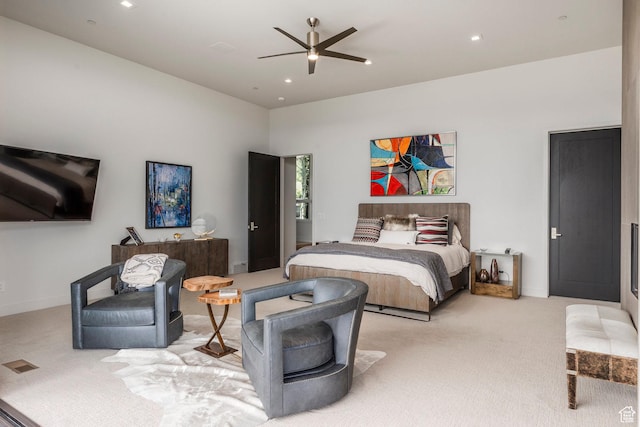 1433 Snow Berry St, Park City, UT 84098 - bedroom with carpet flooring, recessed lighting, and a ceiling fan