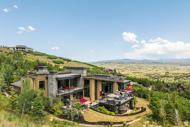 1433 Snow Berry St, Park City, UT 84098 - rear view of house with a mountain view and a balcony