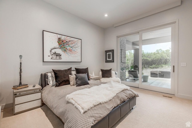 1433 Snow Berry St, Park City, UT 84098 - bedroom featuring access to exterior, carpet flooring, and recessed lighting