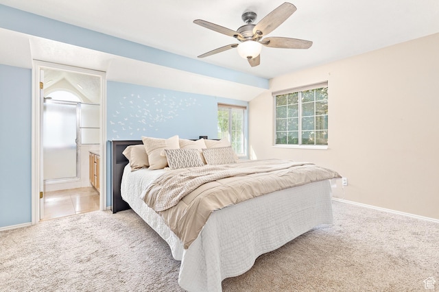 378 N 1180 E, Pleasant Grove, UT 84062 - bedroom with carpet floors, a ceiling fan, and ensuite bathroom
