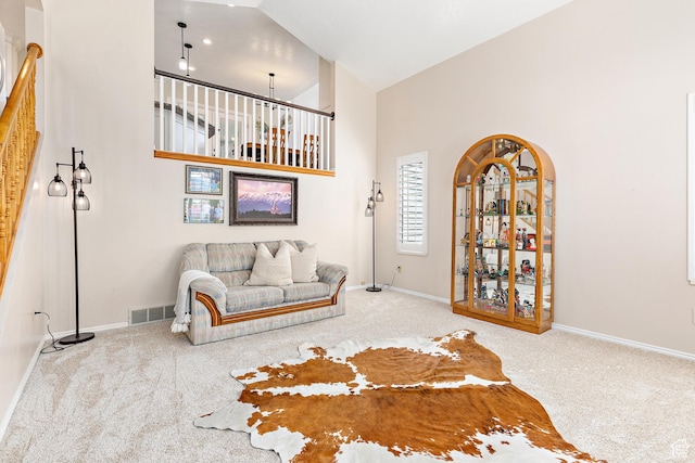 378 N 1180 E, Pleasant Grove, UT 84062 - living area with carpet floors and a towering ceiling