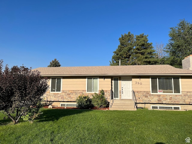 290 S 300 E, Orem, UT 84058 - view of front facade with entry steps, stone siding, and a front yard