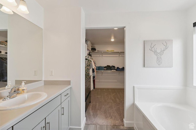 526 W 1360 N, Tooele, UT 84074 - bathroom featuring vanity, a walk in closet, and a bath