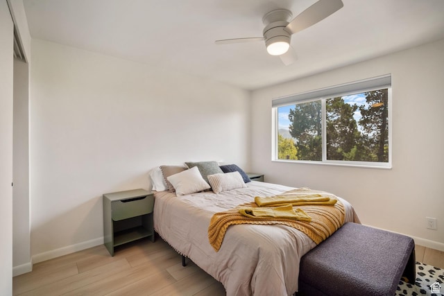 673 E 6th Ave, Salt Lake City, UT 84103 - bedroom with light wood-style floors and a ceiling fan