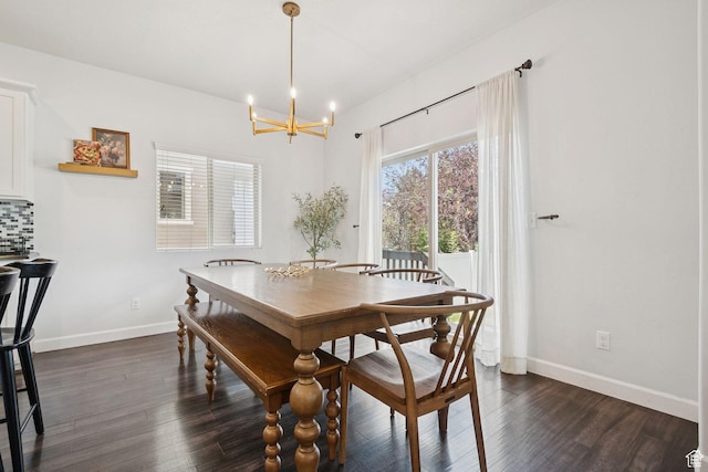 13159 S Herriman Rose Blvd, Herriman, UT 84096 - dining space with a chandelier and dark wood-style floors