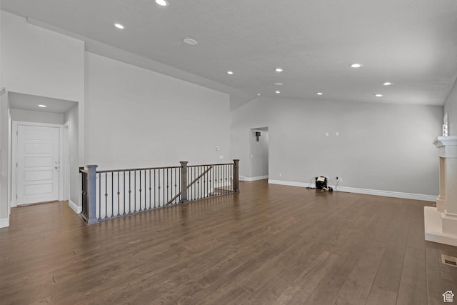 5575 S 1350 E, South Ogden, UT 84403 - spare room featuring recessed lighting, wood finished floors, and vaulted ceiling