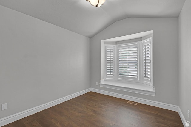 5575 S 1350 E, South Ogden, UT 84403 - empty room featuring dark wood-type flooring and vaulted ceiling
