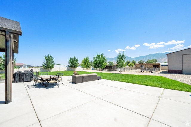 4390 N Diamond Ln, Erda, UT 84074 - view of patio / terrace with a mountain view and outdoor dining space