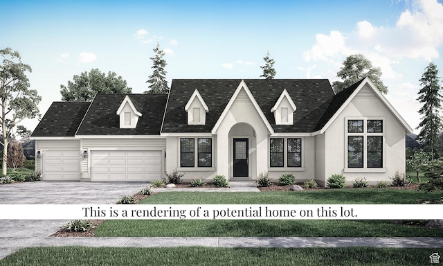 540 S 1375 W, Farmington, UT 84025 - view of front of home with a garage, driveway, a front lawn, and stucco siding