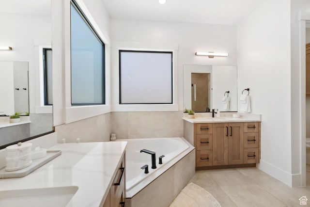 2950 E Naboo Ln, St George, UT 84790 - full bath with vanity, a bath, and tile patterned floors